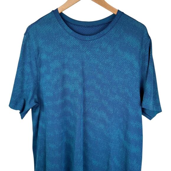Lululemon Men's Metal Vent Tech Seamless Slim Fit Short Sleeve Shirt 2.0 Teal - Picture 8 of 10